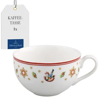 Villeroy & Boch - Toy's Delight Kaffeeobertasse 170 ml Rot und Weiß, Mikrowellensicher, Weihnachtsgeschirr, Tasse Kaffee, Teeobertasse, Geschirr Xmas, Weihnachten, Premium Porzellan