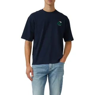 T-Shirt S.OLIVER, Damen, Gr. L, navy, Single Jersey, Obermaterial: 100% Baumwolle, bedruckt, regular fit normal, Rundhals, Shirts T-Shirt, mit Peanuts-Artwork