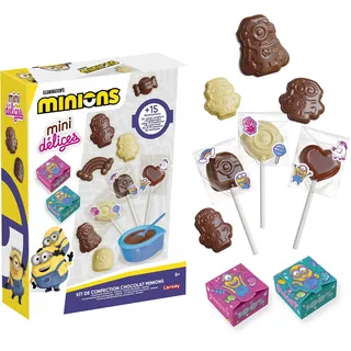 Lansay - MINI Delices Schokoladenwerkstatt Minions - Schokoladen Set für Kinder ab 5 Jahren - DIY Schokoladenfiguren Selber Machen inkl. Formen & Zubehör - Kreatives Backset & Geschenkidee