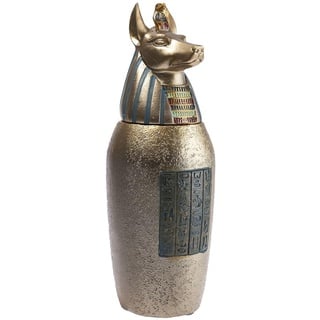 lachineuse - Kanopenvase Anubis - Ägyptische Statuette 21 cm - Antikes Ägypten - Statue Pharao-Figur mit Schakalkopf - Kanope Dekofigur - Geschenkidee Deko - Farbe Bronze-Gold