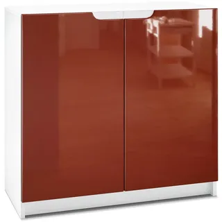 Vladon Kommode Logan Fronten in Bordeaux Hochglanz , Holzwerkstoff , 82x78x37 cm , Kleinmöbel, Kommoden, Kommoden