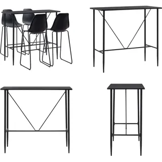 vidaXL 5 tlg. Bar Set Kunststoff Schwarz - Bar-Set - Bar-Sets - Bartisch Mit Barhocker - Bartische Mit Barhocker - Schwarz