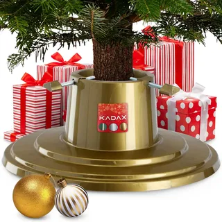 Kadax Weihnachtsbaumständer, mit Wasserbehälter, Baum, Gold, Baumhöhe bis 2m
