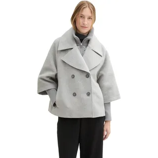 TOM TAILOR Damen 1043723 Cape Jacke, 21373-Medium Silver Grey Melange, XL