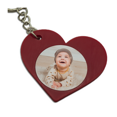 Herz Foto Rot Schlüsselanhänger personalisiert individuell mit Wunschfoto Wunschbild oder Text...