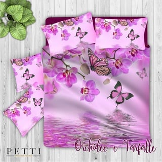 PETTI Artigiani Italiani Bettbezüge, Orchideen und Schmetterlinge, 250x200