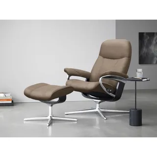 Stressless® Relaxsessel »Consul«, mit Cross Base, Größe S, M & L, Holzakzent Schwarz, beige