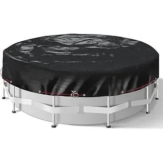 Poolabdeckung rund für Pools Ø 320-366 cm, UV-beständige Solarplane Pool rund aus 200g/m2 PE Material, abdeckplane Pool für Sommer & Winter, Ø 420 cm Pool Abdeckplane