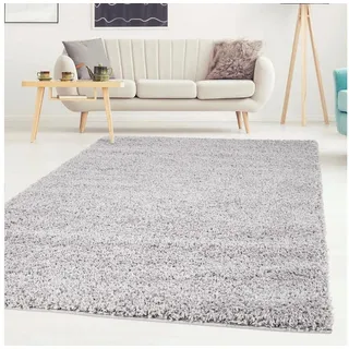 Carpet City ayshaggy Shaggy Teppich Hochflor Langflor Einfarbig Uni Grau Weich Flauschig Wohnzimmer, Größe: 150 x 150 cm Quadratisch