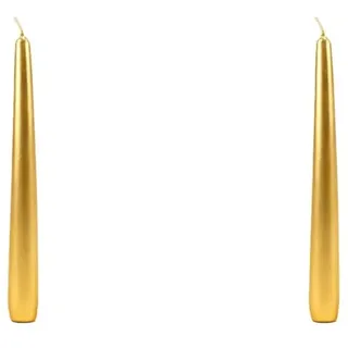 Konische Kerzen Durchmesser, Gold, 2,2 cm, Höhe 25 cm, 10 Stück (Packung mit 2)