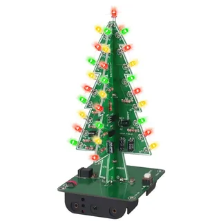 DONGKER Weihnachtsbaum-Lötset, CTR-30 DIY LED Weihnachtsbaum Kit, Elektronik Löt Bausatz Bunte Blinklicht Set zum Selber Löten für Weihnachten, Geschenk, Dekoration