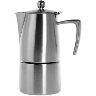 ILSA Slancio Espressokanne, mit Induktionsboden, Edelstahl, Silber, für 4 Tassen