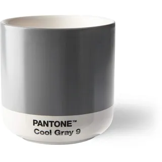 Pantone doppelwandiger Porzellan-Thermobecher Cortado, ohne Henkel, 190ml, Gray 9, Cool Grey 9