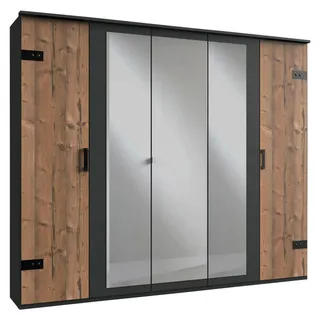 WIMEX Drehtürenschrank Stockholm 225 x 210 x 58 cm Braun/Grau
