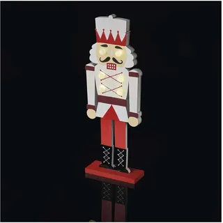 EMOS Nussknacker Holz-Figur 30 cm, leuchtende Weihnachtsfigur mit LEDs, traditionelle Weihnachtsdekoration Soldatenfigur - batteriebetrieben (inkl. CR2032) - warmweiß - für Innenräume