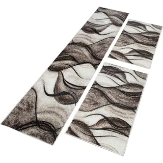 MY HOME Bettumrandung MY HOME "Tritom" Gr. 14, braun, H:9mm, Obermaterial: 100% Polypropylen, Bettumrandungen, mit besonders weichem Flor, Kurzflor, modernes Wellen Muster