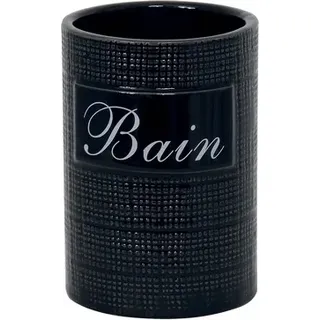 MSV Zahnputzbecher Zahnbürstenhalter Dinan 7 x 10 cm Schwarz - Schwarz