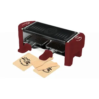 LITTLE BALANCE 8940 Raclette Duo Meuuh...!, Raclette-Gerät für 1/2 Personen, abnehmbarer Grill, 2 Spatel + 2 Brettchen, PFAS-frei, antihaftbeschichtet, 320 W, Chili