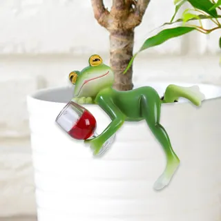 SoeUyd Blumentopf Hänger Frösche Deko, Frösche Tiere Harz Statue, Frosch Blumentopf Hänger, Osterdeko, Grüner Frosch Pflanzgefäß Hänger Figur für Balkon Dekoration, Garten Pflanzer Dekorationen