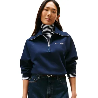 Tommy Hilfiger Sweatshirt Classic Script Fleece Half-Zip Blau 3XL