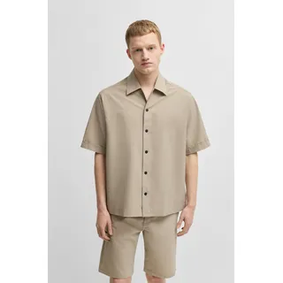 BOSS ORANGE Kurzarmhemd »Lapoully« mit leichter Struktur, beige