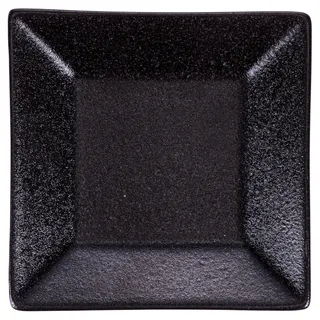 Set mit 6 quadratischen Untertassen 13,5 x 13,5 cm aus Steingut, Horeca Black