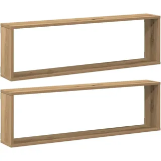 vidaXL Würfel-Wandregale 2 STK. Artisan-Eiche 100x15x30 Holzwerkstoff