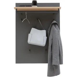 Dieter Knoll Garderobenpaneel , Grau, Eichefarben , Holz, Holzwerkstoff , Balkeneiche , furniert , 80x109x27 cm , Made in Germany , Aufhängemöglichkeit, Hutablage, Kleiderstange , Garderobe, Garderobenpaneele, Garderobenpaneele