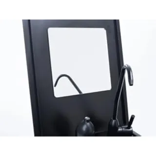 BOXIO - Mirror: 18 x 18 cm Spiegel, Duschspiegel mit Klett für die Reise ohne Bohren, ideal zum Rasieren und für die Kosmetik, für Fliesen und die Wandmontage in der Dusche