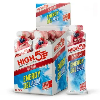 High5 Aqua Caffeine Schachtel Mit Energiegelen Beere 66g 20 Einheiten - White / Blue - One Size