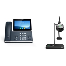 Yealink SIP-T58W PRO - VoIP-Telefon - mit Bluetooth-Schnittstelle mit Rufnummernanzeige, Schwarz + WH62 Dual UC