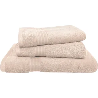 Dyckhoff Handtuch Set »Siena« Set 3 Stk. Frottier mit Bordüre; 2 Handtücher (50x100cm), 1 Duschtuch (70x140cm), beige
