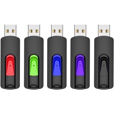 USB Stick 128GB 5er Pack, Vansuny USB Stick 128GB USB 2.0 Speicherstick 128GB Slide Einziehbare (128 GB, 5er Pack 2.0)