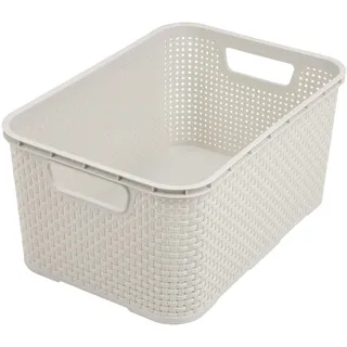 branq home essential Korb multifunktional Rattan Design 28,8 x 19,7 x 16,2 cm Weiß