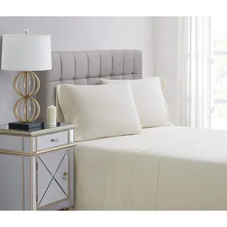 Charisma 4-teiliges Bettwäsche-Set aus Perkal-Baumwolle, Fadenzahl 400, Vanille