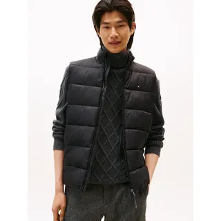 Steppweste TOMMY HILFIGER "MID WEIGHT", Herren, Gr. XXL, schwarz, Web, Obermaterial: 100% Polyamid, normal, Westen Steppweste, mit Stehkragen, leicht wattiert, regular fit