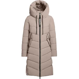 Steppmantel KHUJO "Steppmantel Mikia2-YM", Damen, Gr. S, grau (greige), Obermaterial: 100% Polyester PES.  Obermaterial: Futter: 100% Nylon NY. 100% Polyester PES., Mäntel Steppmantel