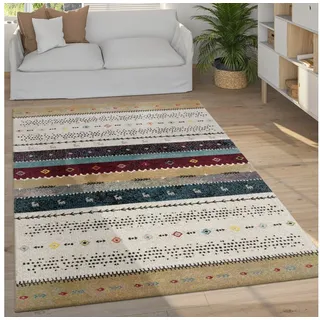 Paco Home »Nomaden 815« rechteckig 16 mm Höhe Kurzflor, Gabbeh Design, gestreift, ideal im Wohnzimmer & Schlafzimmer,