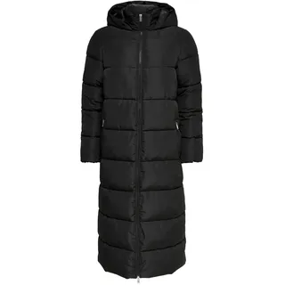 ONLY Steppmantel »ONLANNA X LONG HOOD PUFFER COAT OTW«, schwarz