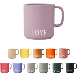 DESIGN LETTERS Kaffeebecher mit Henkel | Ideal als Weihnachtsgeschenke für Frauen, Männer, Weihnachtsdeko, Tischdeko | Lieblingsmensch Geschenk | Porzellan Kaffeetasse | Tasse mit Spruch LOVE 250 Ml