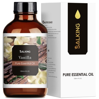 SALKING Vanilleöl 120ml, 100% Reine Natürliche Vanille ätherisches öl für Aroma Diffuser, Aromatherapie Duftöl für Duftlampen Luftbefeuchter, Massage, Seife, Kerzenherstellung, Geschenke für Frauen