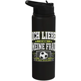 Ich Liebe Meine Frau Bei Einem Tor Mitjubelt Fußball Fan Stainless Steel Insulated Water Bottle