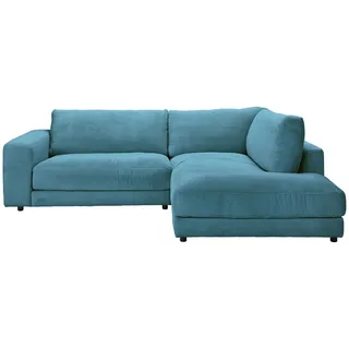 Hom`in Ecksofa , Petrol , Kunststoff , Füllung: Schaumstoff, Federn , Ottomane rechts, L-Form , 265x224 cm , Goldenes M, DGM-Klimapakt , seitenverkehrt erhältlich , Wohnzimmer, Sofas & Couches, Wohnlandschaften, Ecksofas