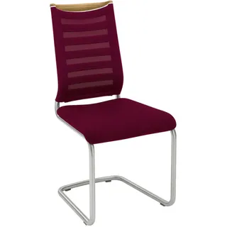 Venjakob Schwingstuhl , Eichefarben, Edelstahlfarben, Bordeaux , Holz, Textil , Eiche , Streifen , Rundrohr, C-Form , 47x99x59 cm , Goldenes M, Made in Germany, Dgm, DGM-Emissionslabel , Lederauswahl, Stoffauswahl, Typenauswahl, Gestellauswahl , Esszimmer, Stühle, Schwingstühle