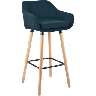 CLP Barhocker gepolstert 55 x 99 x 46 cm Blau
