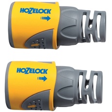 HOZELOCK - 2 Schlauchkupplungen Plus Ø 12,5mm - 15mm (1/2"- 5/8") Soft Touch: Wasserdicht, rutschfest, flexibler und verlängerter Schlauchanschluss, der Verdrehen und Tropfen verhindert [2050P0025]