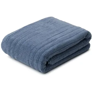 Gözze - Mailand Frottier-Badetuch, Weich und saugfähig, 70% Bio-Baumwolle/30% Viskose (Bambus), Vegan, 100 x 150 cm - Blau