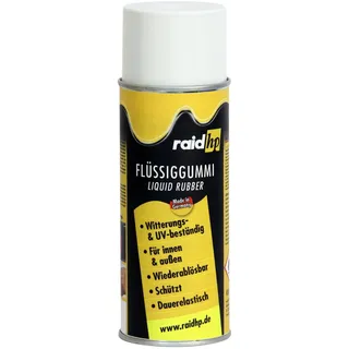 RAID HP Flüssiggummi 400ml Sprühfolie Felgenfolie. Dauerelastische Gummierung für innen und außen für Auto Boot Motorrad Quad Fahrrad Freizeit Hobby, WEISS-MATT