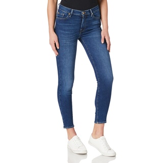 7 For All Mankind Damen Hw Skinny Crop Mid Blue Jeans, Mid Blue, 30W 30L EU