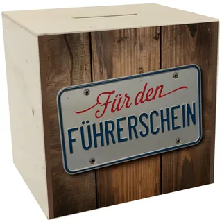 Für den Führerschein Spardose aus Holz als Nummernschild Lustiges Sparschwein Geschenk für Jugendliche und Junge Erwachsene